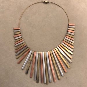 Tritone vintage metallic necklace